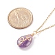 Ожерелье с подвеской в виде капли из натурального драгоценного камня NJEW-JN03900-8