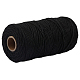 綿糸100本2m  マクラメコード  装飾的な糸のスレッド  DIYの工芸品について  ブラック  3mm PW-WG54396-02-1