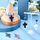 PandaHall 40pcs Cross Healing Chakra Beads Charms 20 Style Crystal Rock Stone Quartz Pendants for Necklace Earring Bracelet Jewelry Making G-PH0034-49-5