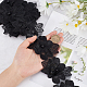 GORGECRAFT 2 Yard 3D Polyester Flower Lace Edge Trim Ribbon Pearl Beads Edging Trimmings Embroidered Applique Fabric Vintage Sewing Craft for Wedding Dress Embellishment DIY Dress Decor(Black) OCOR-GF0001-85A-3