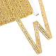 FINGERINSPIRE 20 Yards Metallic Braid Trim with 8-Shape Pattern Gold Sequins Lace Ribbon 3/8