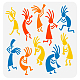 Fingerinspire african tribal stencil 11.8x11.8 pollice kokopelli disegno pittura stencil di plastica sud occidentale kokopelli fertilità suonatore di flauto modello stencil riutilizzabili stencil per la decorazione della parete di casa DIY-WH0391-0110-1