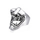 Gothic Punk Open Mouth Alloy Open Cuff Ring for Men Women RJEW-T009-59AS-2
