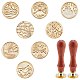 CRASPIRE Wax Seal Stamp Set 8 Pieces Mountain Theme Vintage Sealing Wax Stamps with 2pcs Wood Handles 25mm Removable Brass Head Sealing Stamp for Wedding Invitation Valentine's Day DIY-CP0001-99G-1