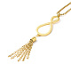 Ion Plating(IP) 304 Stainless Steel Infinity with Tassel Pendant Necklace with Box Chains for Women NJEW-B087-05G-2