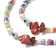 Armband- und Halsketten-Sets aus Glasperlen in Regenbogenfarben SJEW-JS01269-5