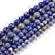 Brins de perles en pierre tache bleue naturelle de taille mixte G-H236-02-1
