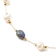 Natural Lapis Lazuli & Pearl Beaded Anklet AJEW-AN00500-05-4