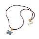 Halsketten mit Schmetterlingsanhänger aus legierter Emaille NJEW-JN04580-03-4