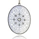 Antique Silver Plated Alloy Oval Big Pendants ALRI-N021-05-2