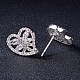 SHEGRACE Heart Simple Fashion Platinum Plated Brass Stud Earrings JE151A-3