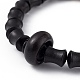 Ebony Wood Column Beaded Stretch Bracelet for Women BJEW-H566-11C-3