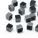 Opaque Stripe Resin Beads RESI-S342-10x10-01-1