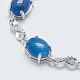 Natural Agate Link Chain Bracelets BJEW-G595-A10-3