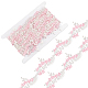 FINGERINSPIRE 5 Yards Flower Embroidery Lace Trim 1.9 inch Pink with White Polyester Floral Lace Ribbons Lace Edge Applique for Sewing Clothes Home Party Wedding Dress Hair Band Clothes Decoration OCOR-FG0001-99A-1