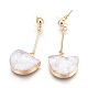 Boucles d'oreilles en quartz naturel Druzy EJEW-F171-02-2