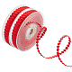 Nbeads 21.87 ヤードの赤い愛のリボン  8 ミリメートル幅ポリエステルハートレースリボンハートエンボスリボンギフト包装リボンバレンタインデーの結婚式の装飾 diy 手作り用品 OCOR-WH0079-04A-1