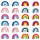 18Pcs 6 Colors Rainbow Silicone Focal Beads Bulk Rainbow Loose Spacer Beads Charm Color Silicone Beads Kit for DIY Necklace Bracelet Earrings Keychain Craft Jewelry Making JX322A-1