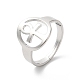 304 anillo ajustable ankh corss hueco de acero inoxidable para mujer RJEW-K245-39P-3