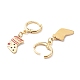 Brass Huggie Hoop Earrings for Christmas EJEW-JE04509-06-3