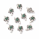 Brass Micro Pave Green Cubic Zirconia Charms ZIRC-A016-05AS-1