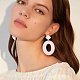 Anattasoul 5 paire 5 couleurs acrylique creux ovale boucles d'oreilles avec épingles en acier fer pour les femmes EJEW-AN0004-04-6