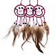 鶏の羽の手作り編みネット/ウェブと羽の大きなペンダント  天然木ビーズ付き  綿とワックスコード  笑顔  ミックスカラー  200~230x65x3~8mm AJEW-S080-004-2