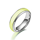 Luminoso 304 anello per dito a fascia piatta in acciaio inossidabile LUMI-PW0001-117C-02-1