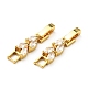 Rack Plating Brass Clear Cubic Zirconia Watch Band Clasps KK-E034-22G-1