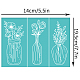 OLYCRAFT 2Pcs 3 Style Vases Self-Adhesive Silk Screen Printing Stencil Flower Vases Silk Screen Stencil Reusable Mesh Stencils Transfer for DIY T-Shirt Fabric Painting 7.7x5.5 Inch DIY-WH0337-067-2