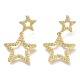 Brass Dangle Stud Earrings EJEW-P264-A02-G-1