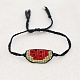 Bracelet en perles de verre tressées BJEW-P269-18-3
