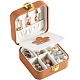 Square PU Leather Jewelry Set Organizer Zipper Box PW-WG68047-03-1
