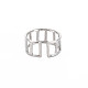304 anello per polsino aperto vuoto rettangolare in acciaio inossidabile per donna RJEW-S405-161P-2