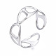 304 anello per polsino aperto avvolgente ovale in acciaio inossidabile RJEW-T023-62P-3