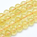Natürlichen Citrin Perlen Stränge, Klasse A, Runde, gefärbt und erhitzt, 8 mm, Bohrung: 1 mm, ca. 50 Stk. / Strang, 15.7 Zoll (40 cm)