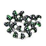 Бусы лэмпворк ручной работы, гриб, темно-зеленый, 22~23x19.5~20.5x19.5 мм, отверстие : 0.6~1 мм, около 20 шт / нитка, 17.32'' (44 см)