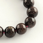 Grenat naturel brins de pierres précieuses perles, ronde, 6mm, Trou: 1mm, Environ 58 pcs/chapelet, 14.9 pouce