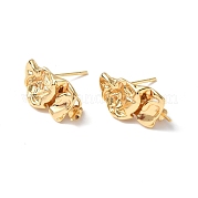 Фурнитура для сережек из текстурированной латуни KK-B063-08G