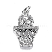 Кулоны из латуни с прозрачным фианитом ZIRC-F120-034P