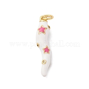 Латунные подвески с микропаве из кубического циркония и эмали KK-Q098-35G-B