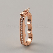 Латунные застежки с прозрачным фианитом и микро-паве FIND-WH0139-238RG