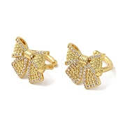 Серьги-каффы из латуни с микропаве из кубического циркония EJEW-R162-22G