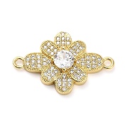 Подвески-цветочки из латуни с прозрачным кубическим цирконием KK-L229-063G