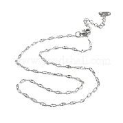 304 Stainless Steel Textured Dapped Chain Necklace NJEW-D045-02P