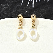 Овальные серьги-гвоздики из латуни EJEW-Z086-05G