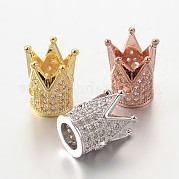 Латунные микро проложить кубического циркония бусы ZIRC-L037-72-FF