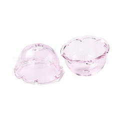 Cône de perles de verre pour la fabrication de carillons éoliens, multi-pétale, fleur, blush lavande, 21~24.5x13mm, Trou: 2mm