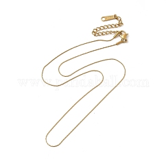 Collana con catena a maglie Boston in acciaio inossidabile 304 con placcatura ionica (IP) per donna, vero placcato oro 14k, 16.02 pollice (40.7 cm)