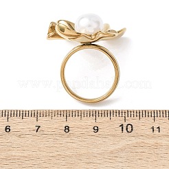 Кольца из непрозрачного акрила с имитацией жемчуга&nbsp;RJEW-P177-03A-G